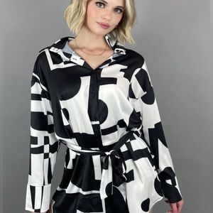 Pepper Mayo Black & White Faye Shirt Dress